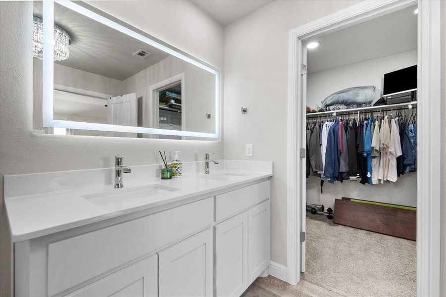 Dual Sink and First Primary Closet
