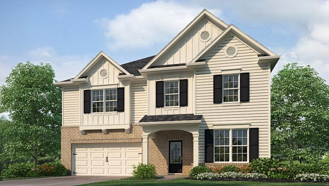 Representative exterior photo of a completed home built from the HALTON by D.R. Horton in Thompson Ridge, Dallas, GA (Image 20). Representative exterior photo of a completed home built from the HALTON by D.R. Horton in Thompson Ridge, Dallas, GA (Image 20).