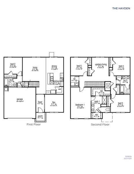 2D floor plan layout for the Hayden by D.R. Horton in Fairhaven, Statesboro, GA (Image 3).
