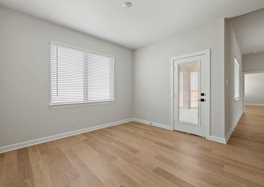 Dining room with a door to the backyard