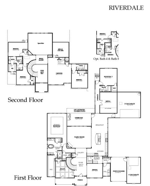 2D floor plan layout for the Riverdale by Windsor Homes in Ridge Pointe Estates, McLendon-Chisholm, TX (Image 6).