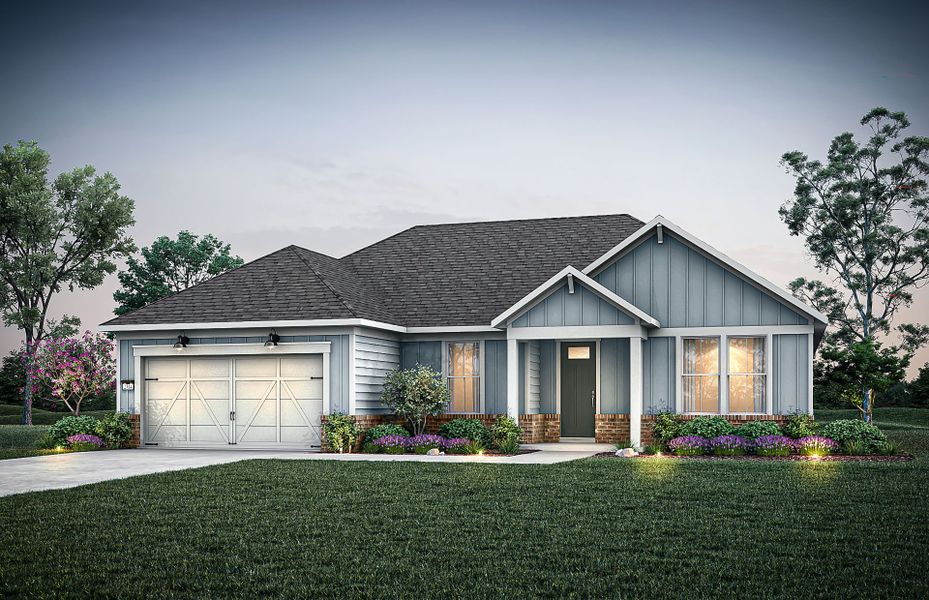 Representative exterior photo of a completed home built from the Stardom by Del Webb in Del Webb Southern Oaks, Newnan, GA (Image 18).