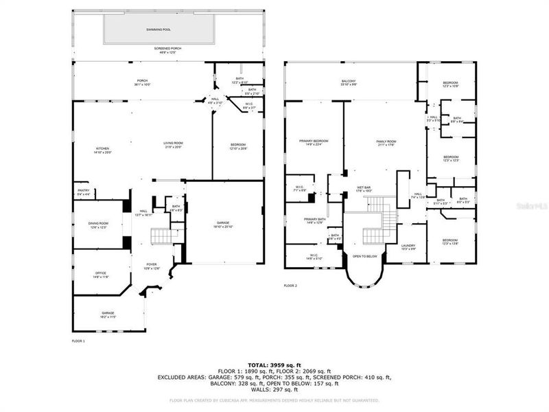 2D floor plan layout of this home in Crosswind Ranch, Parrish, FL (Image 5).