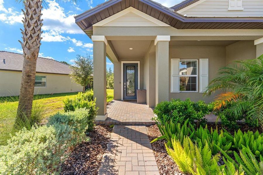 Exterior details and patio area of a home in Angeline Active Adult, Land O' Lakes (Image 22). Exterior details and patio area of a home in Angeline Active Adult, Land O' Lakes (Image 22).