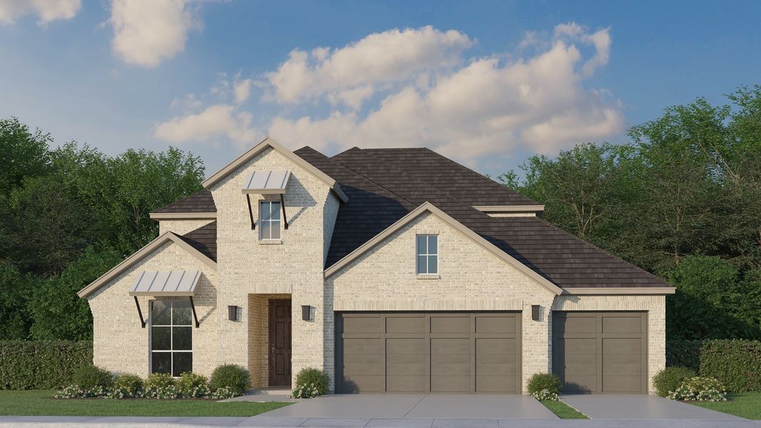 Plan 1527 Elevation C with 3rd Car Garage