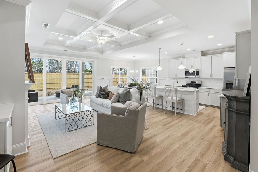 Representative furnished interior of a home built from the Kauai by Bill Clark Homes in The Sanctuary at Sunset Beach, Sunset Beach (Image 6).