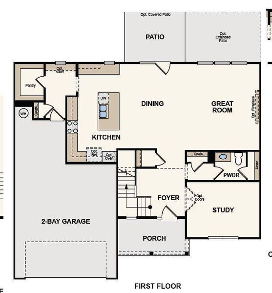 2D floor plan layout of this home in Brownstone Ridge, Mooresville, NC (Image 4).