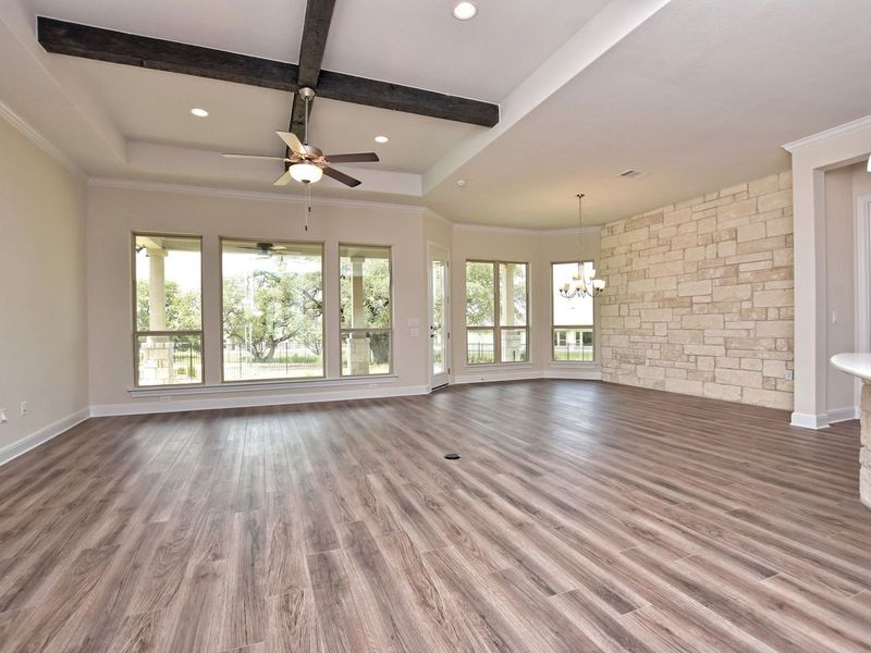 Representative unfurnished interior of a home built from the Siena II by Giddens Homes in Clearwater Ranch, Liberty Hill (Image 146).