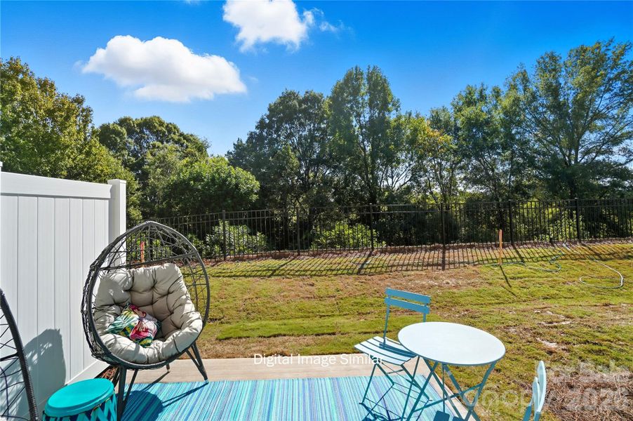 Exterior details and patio area of a home in Bailey Run, Charlotte (Image 23).
