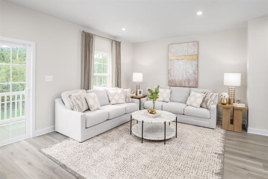 Representative furnished interior of a home built from the Schubert by Ryan Homes in Alexander Towns, Lawrenceville (Image 14).