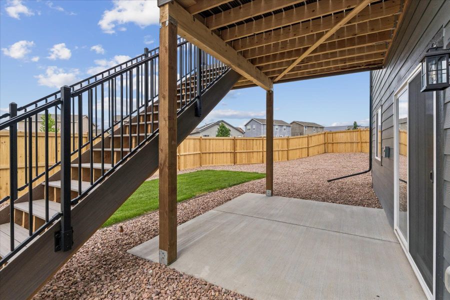 Exterior details and patio area of a home in Aspen Meadows, Colorado Springs (Image 3).
