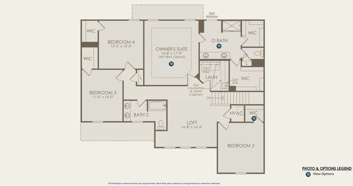 2D floor plan layout for the Woodward by Pulte Homes in Riversprings, Dacula, GA (Image 4).