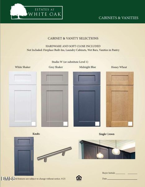 Options Cabinets & Vanities