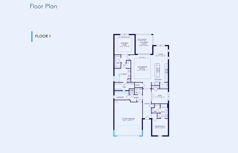 2D floor plan layout of this home in Del Webb Stone Creek, Ocala, FL (Image 5).