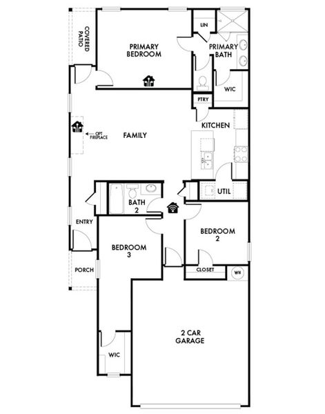 2D floor plan layout for the Rowan by Impression Homes in Belmont, Aubrey, TX (Image 3). 2D floor plan layout for the Rowan by Impression Homes in Belmont, Aubrey, TX (Image 3).