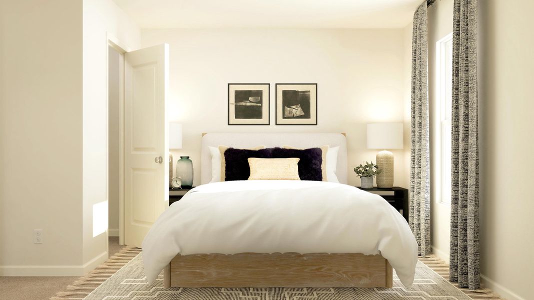 A bedroom with a bed and lamps. A bedroom with a bed and lamps.