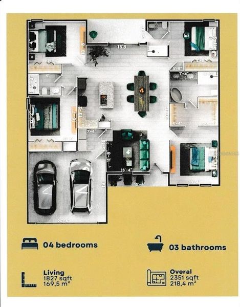 2D floor plan layout of this home in , Dunnellon, FL (Image 4). 2D floor plan layout of this home in , Dunnellon, FL (Image 4).