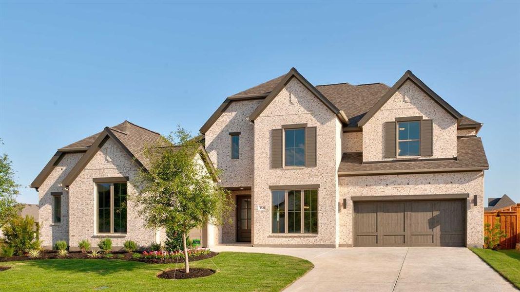 Front exterior of a new home in Terraces 72', Rockwall, TX, highlighting curb appeal (Image 1).