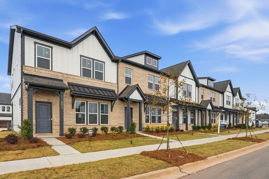 Front exterior of a new home in Ridge at Sugar Creek, Indian Land, SC, highlighting curb appeal (Image 16).
