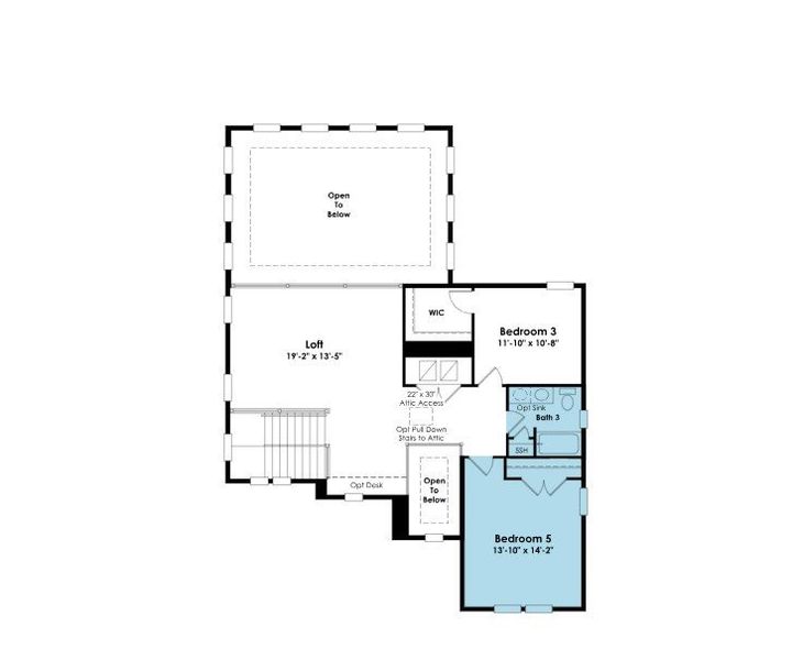 2D floor plan layout of this home in NatureWalk at Watersound Origins, Inlet Beach, FL (Image 5).