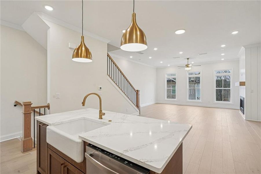 Furnished interior view inside a new home in Ward's Crossing Townhomes, Johns Creek (Image 9).