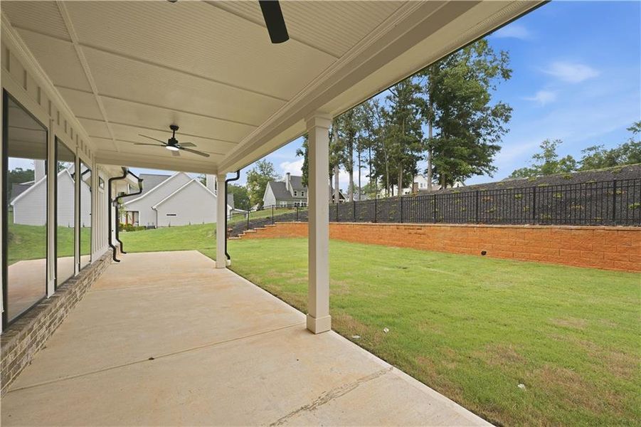 Exterior details and patio area of a home in , Commerce (Image 3). Exterior details and patio area of a home in , Commerce (Image 3).