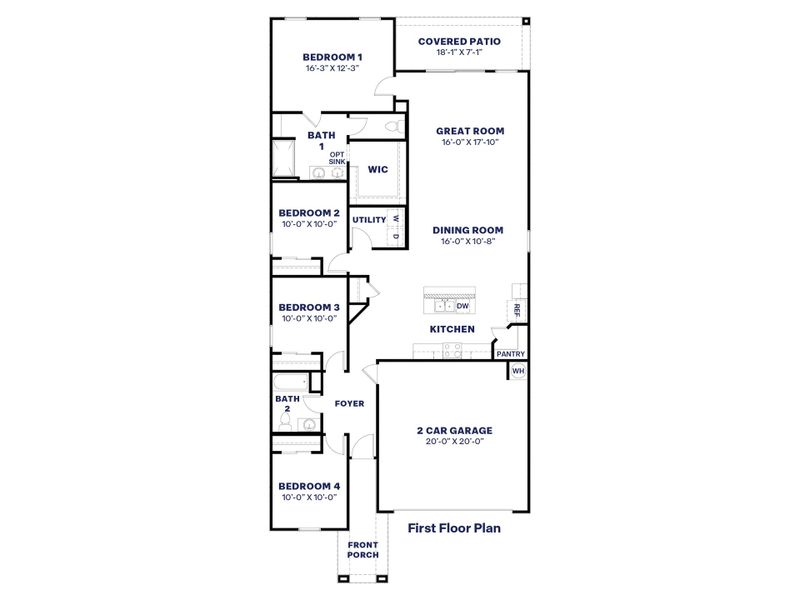 2D floor plan layout of this home in Remington, Buckeye, AZ (Image 4).