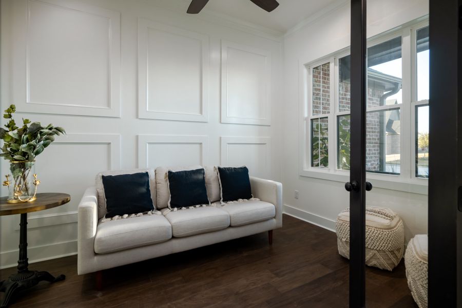 Furnished interior view inside a new home in Greens Prairie Reserve, College Station (Image 10).