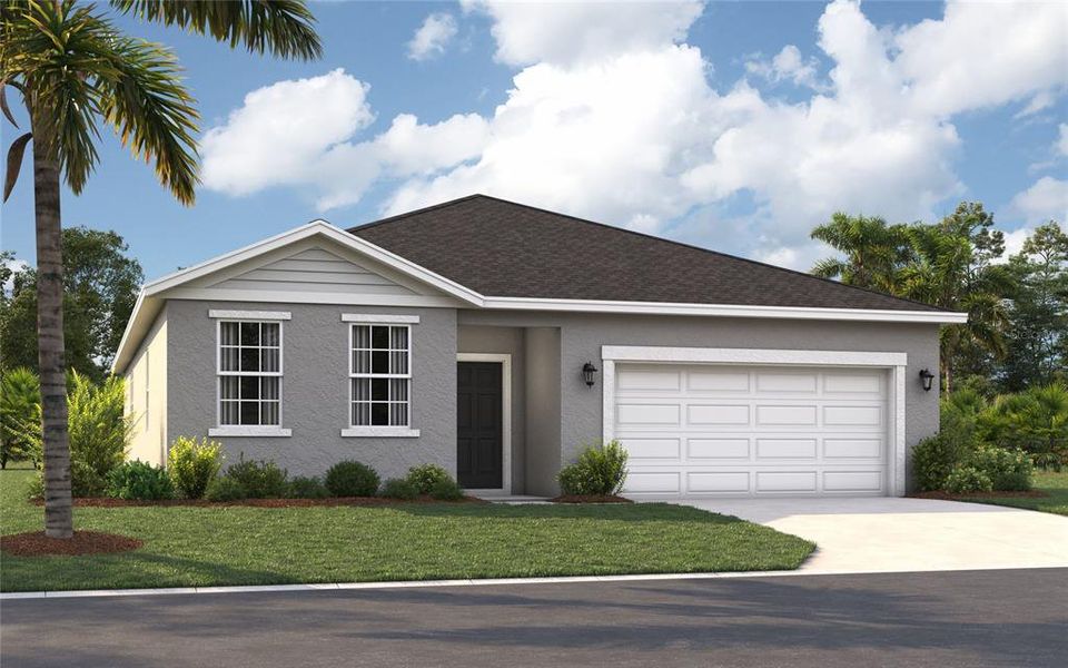 Front exterior of a new home in Brack Ranch, St. Cloud, FL, highlighting curb appeal (Image 1). Front exterior of a new home in Brack Ranch, St. Cloud, FL, highlighting curb appeal (Image 1).