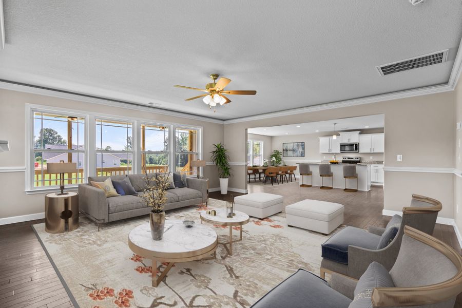 Representative furnished interior of a home built from the Emilia by Enchanted Homes in Guadalupe Heights, Seguin (Image 8).