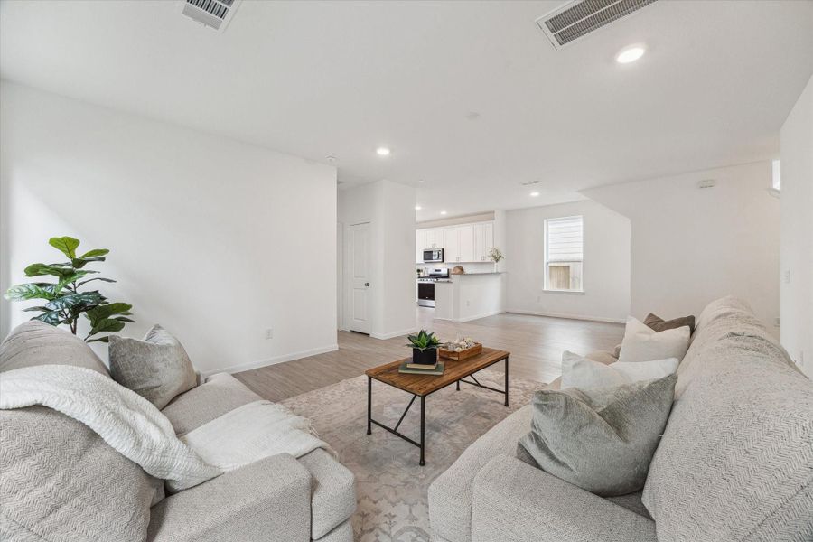 Large open and bright living space.