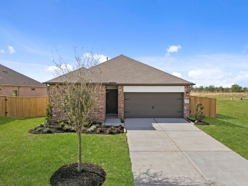 Front exterior of a new home in Arabella on the Prairie, Richmond, TX, highlighting curb appeal (Image 20).