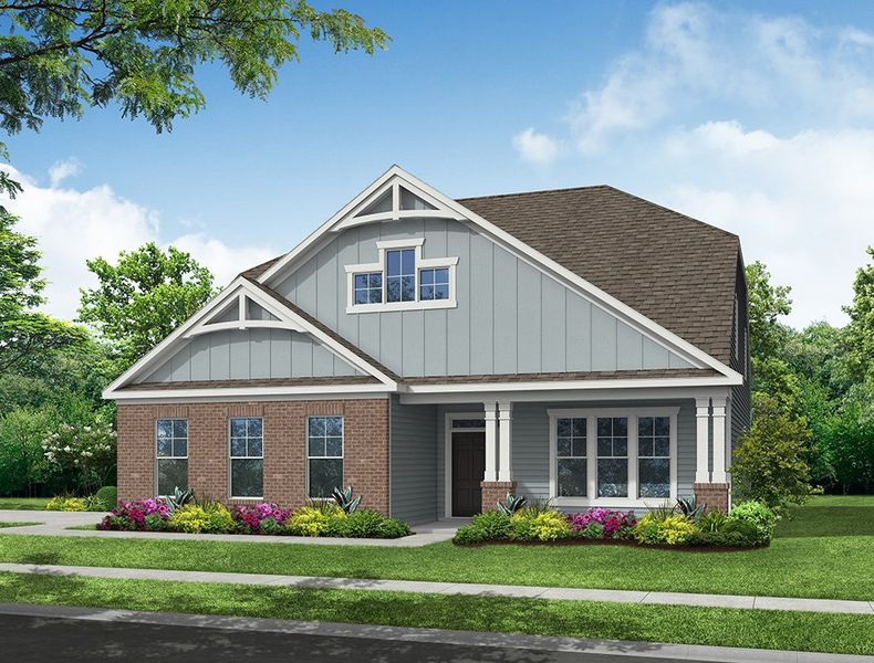 Representative exterior photo of a completed home built from the Cooper by Eastwood Homes in Twin Creek Forsyth, Kernersville, NC (Image 6).