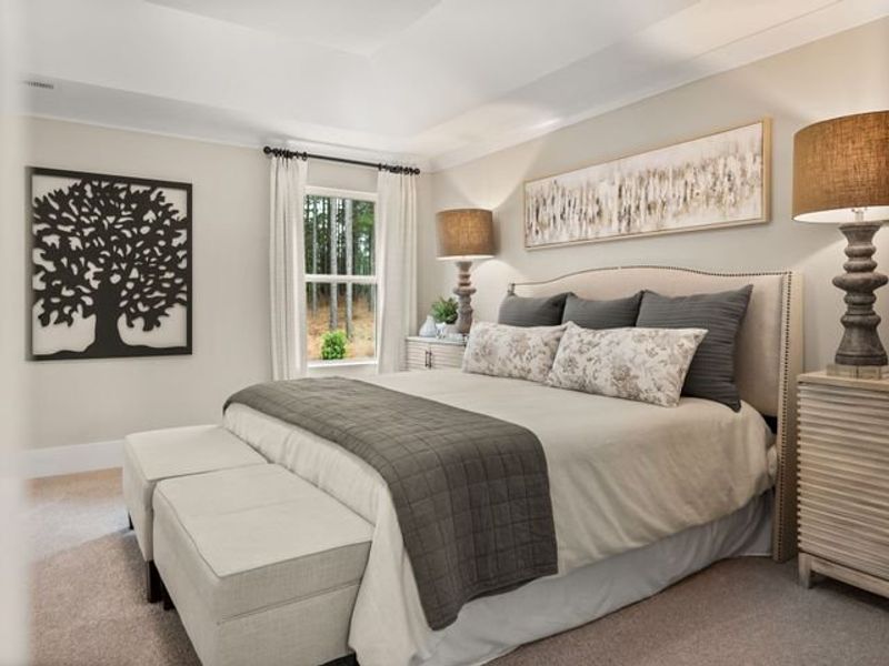 Representative furnished interior of a home built from the Warren by True Homes in Edgewater - Harbor Pointe, Lancaster (Image 7).