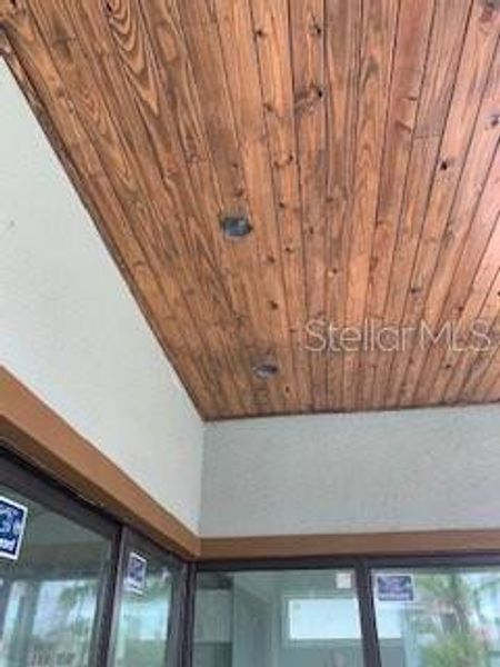 Photos of representative home. Cedar Ceiling of Lanai.