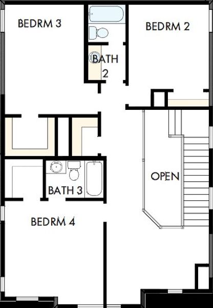 2D floor plan layout of this home in Double Creek Crossing – Craftsman Series, Round Rock, TX (Image 3).