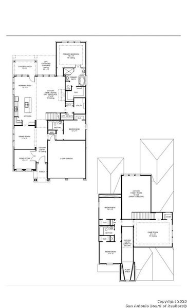2D floor plan layout of this home in Esperanza 50', Boerne, TX (Image 2).