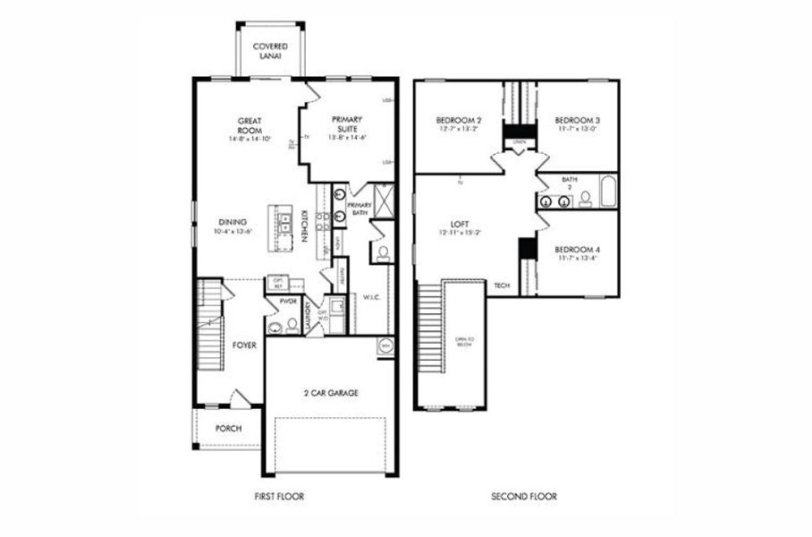 2D floor plan layout of this home in Magnolia Bay - Premier Series, Nokomis, FL (Image 1).