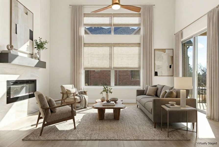 Furnished interior view inside a new home in Cottonwood Creek, Rowlett (Image 5). Furnished interior view inside a new home in Cottonwood Creek, Rowlett (Image 5).