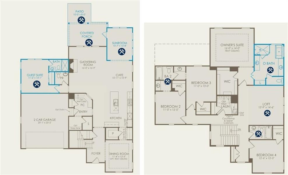 2D floor plan layout of this home in Sterling Pointe, Cumming, GA (Image 4).