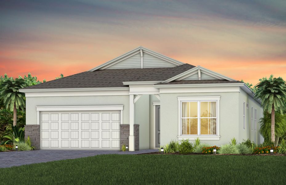 Representative exterior photo of a completed home built from the Concord by Del Webb in Del Webb Tradition, Port St. Lucie, FL (Image 21).