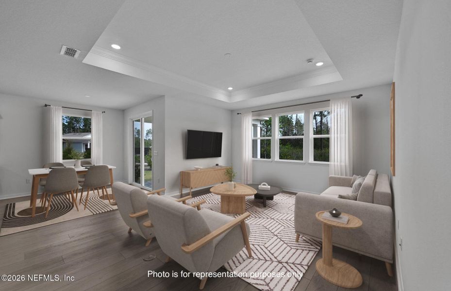 Furnished interior view inside a new home in Westerly Park at Wildlight, Yulee (Image 6).