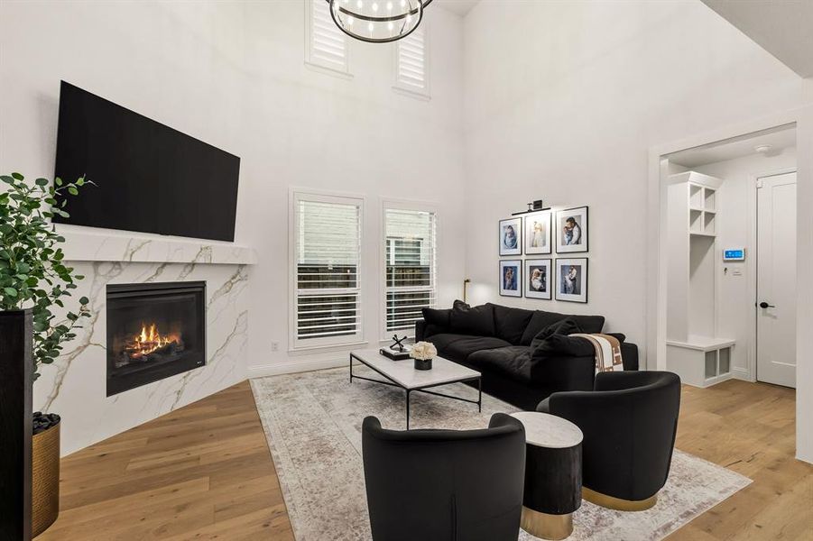 Furnished interior view inside a new home in , The Colony (Image 18).