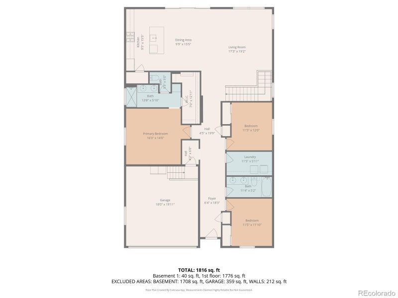 2D floor plan layout of this home in Harmony, Aurora, CO (Image 5).