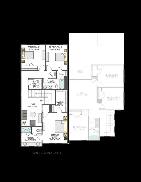 2D floor plan layout for the Tribeca by Tri Pointe Homes in Union Collection at Park Central, Georgetown, TX (Image 5). 2D floor plan layout for the Tribeca by Tri Pointe Homes in Union Collection at Park Central, Georgetown, TX (Image 5).