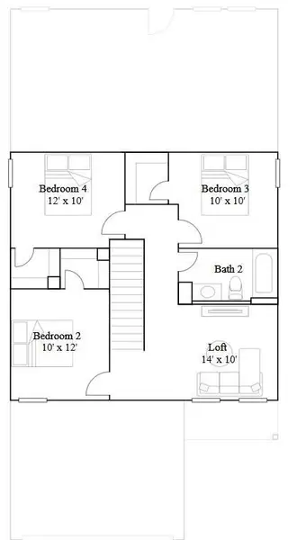 2D floor plan layout of this home in Chapel Run, Montgomery, TX (Image 4).