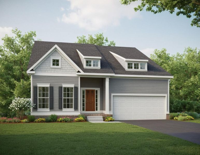 Front exterior of a new home in The Retreat at Norman Farm, Hendersonville, TN, highlighting curb appeal (Image 18). Front exterior of a new home in The Retreat at Norman Farm, Hendersonville, TN, highlighting curb appeal (Image 18).