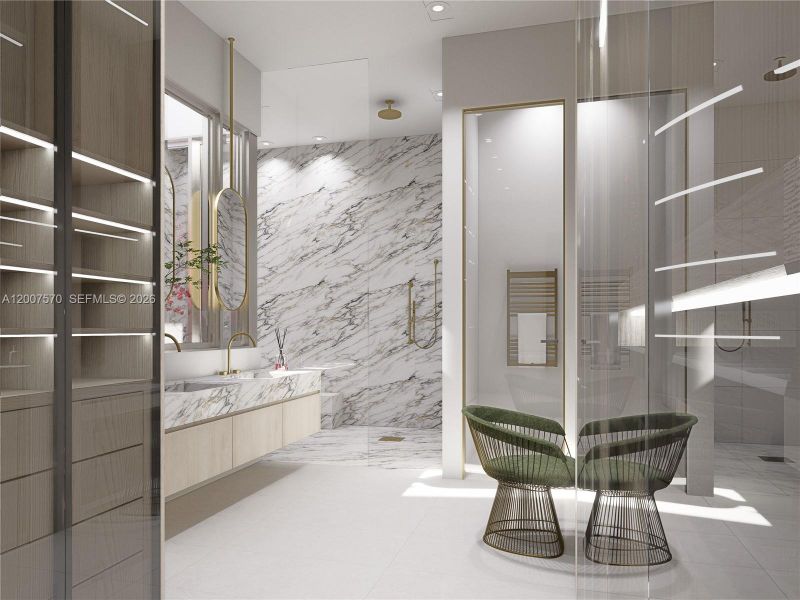 Furnished interior view inside a new home in , Miami Springs (Image 12).