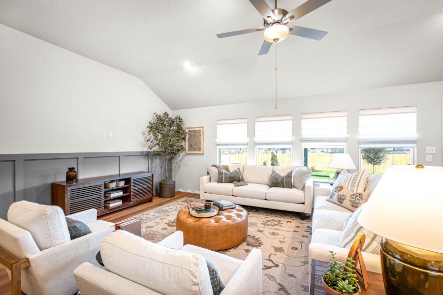 This is the living area of the Hawkins plan and is the model home in Carillon at 13305 Eppright Trace Blvd., Manor, TX. This is the living area of the Hawkins plan and is the model home in Carillon at 13305 Eppright Trace Blvd., Manor, TX.