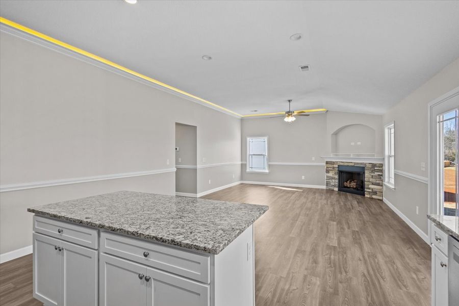 Representative furnished interior of a home built from the Brentwood by Enchanted Homes in Mills Gin, Campobello (Image 6).